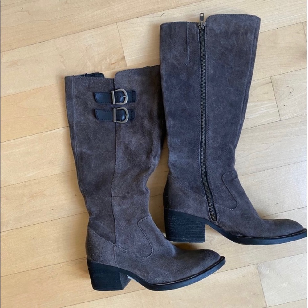 Born "Basil" Gray suede leather tall boot 5.5